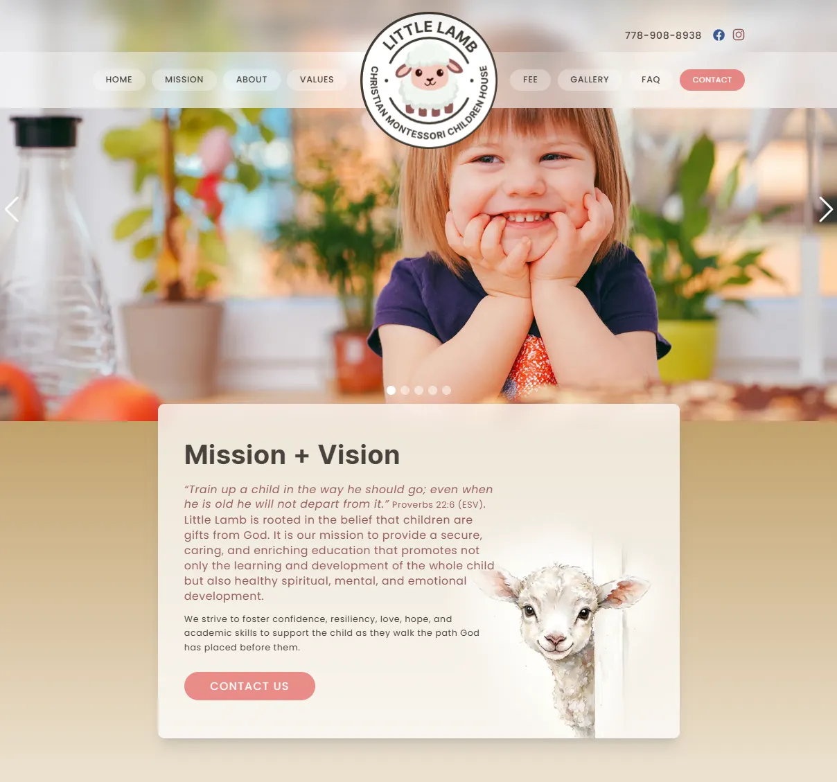 Little Lamb Christian Montessori Children House Website
